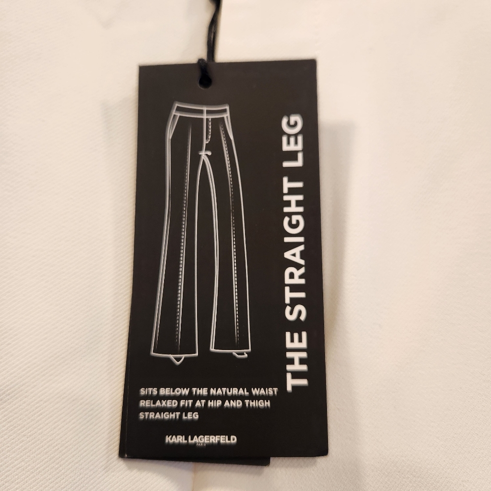 Karl Lagerfeld NWT White Straight Leg Pant - Picture 4 of 12